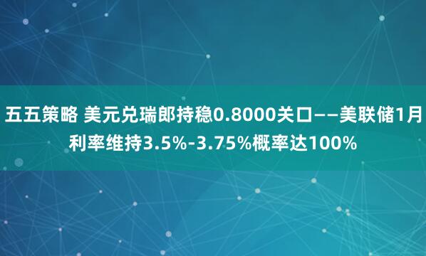 五五策略 美元兑瑞郎持稳0.8000关口——美联储1月利率维持3.5%-3.75%概率达100%