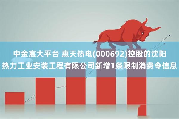 中金宸大平台 惠天热电(000692)控股的沈阳热力工业安装工程有限公司新增1条限制消费令信息