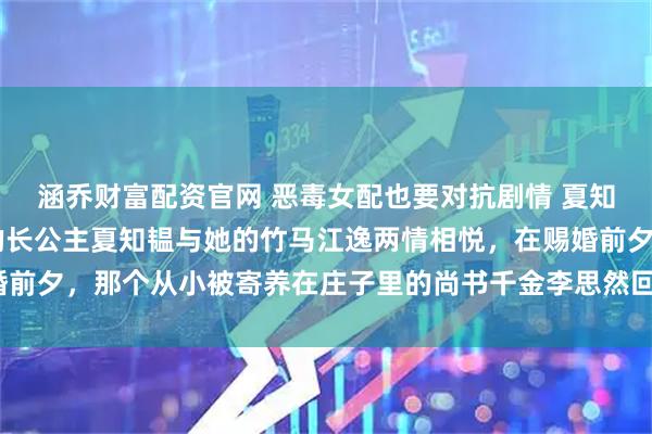 涵乔财富配资官网 恶毒女配也要对抗剧情 夏知韫江逸李思然 天启朝的长公主夏知韫与她的竹马江逸两情相悦，在赐婚前夕，那个从小被寄养在庄子里的尚书千金李思然回京了_阿逸_女子_长安