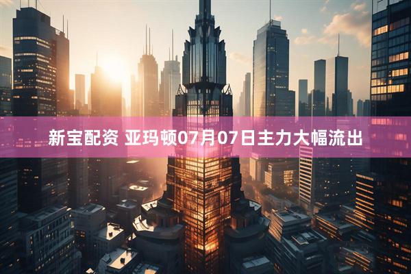 新宝配资 亚玛顿07月07日主力大幅流出